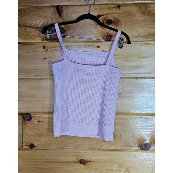 Ralph Lauren Tank Top Womens Size Medium Pink Cable Knit Cotton Blind - Picture 8 of 8